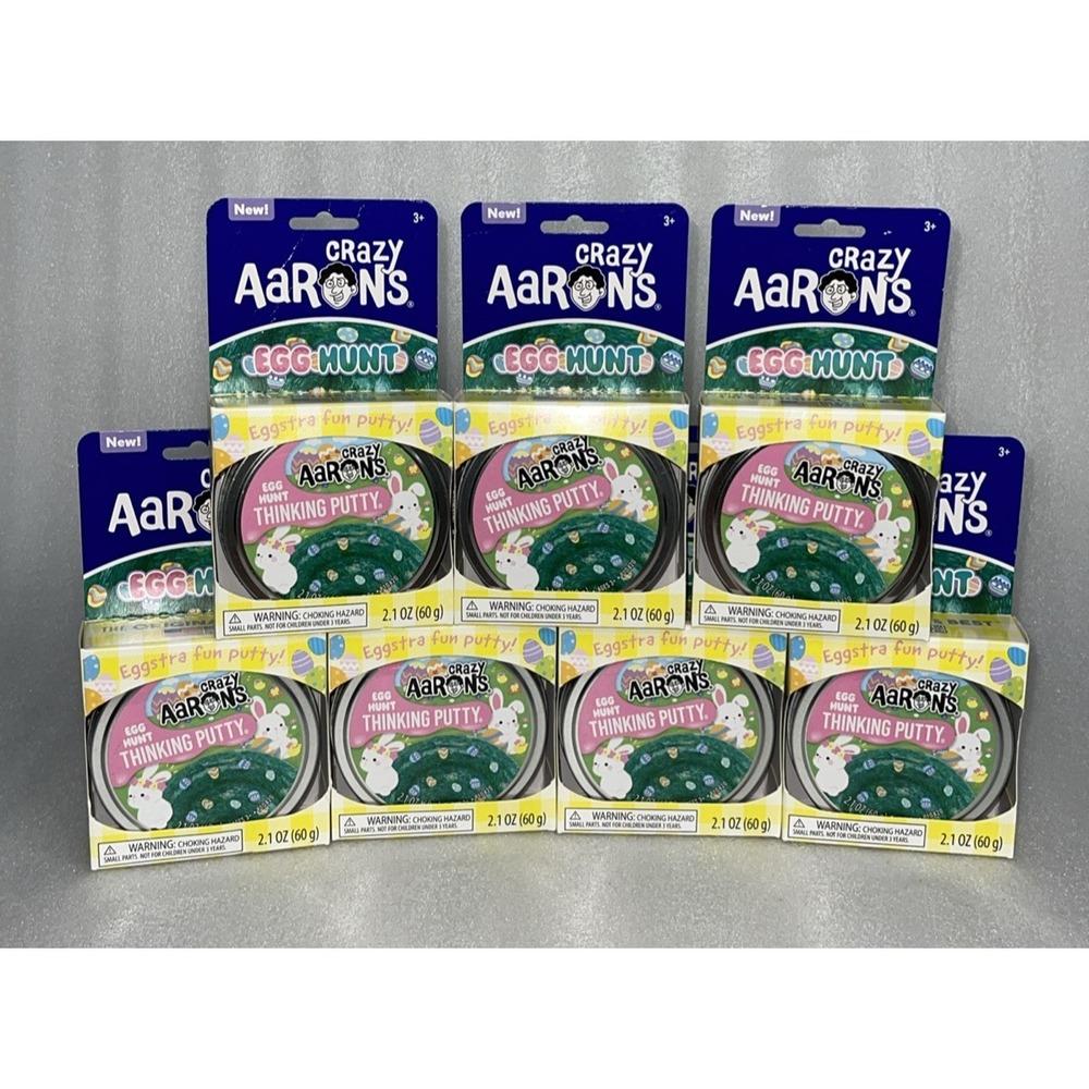 LOT OF 7 - Aarons Crazy Egg Hunt Thinking Putty, 2.1 oz‎ - Easter Basket Toy New